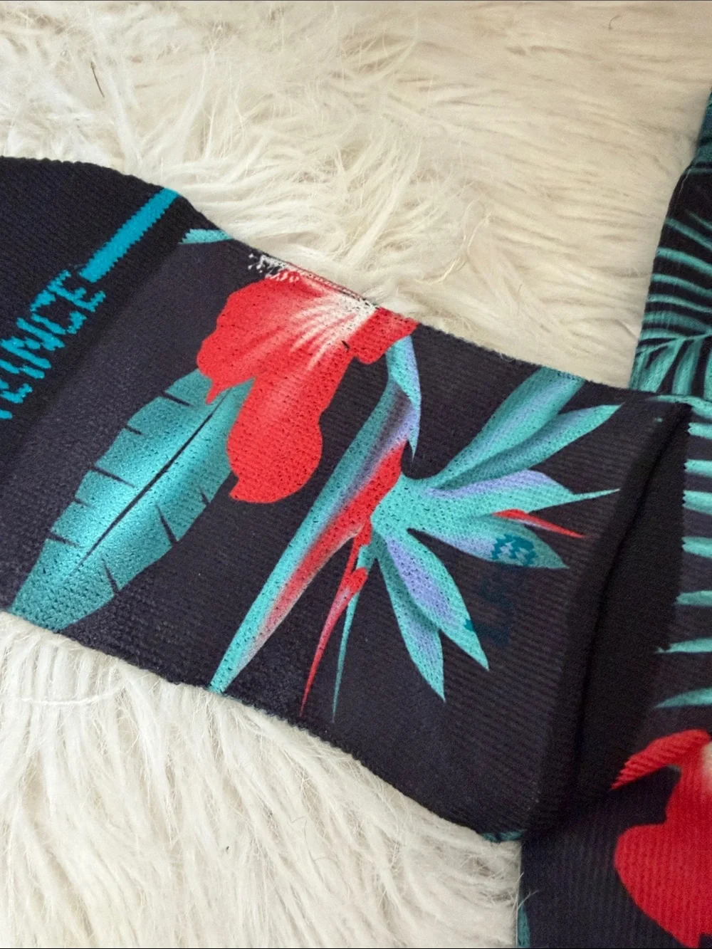 🌺 Stance Kid’s Black Crew Socks w/ Red Floral & Teal Palm Print WADE COLLECTION